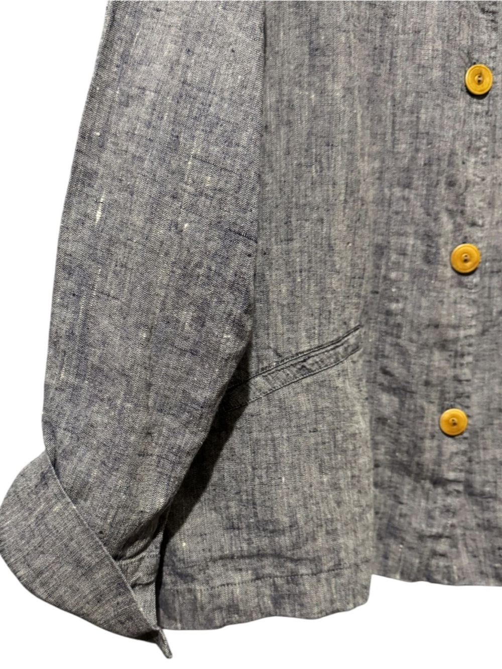 FLAX 100% Organic Linen Button Up Jacket Women’s Size Large NWT - Picture 3 of 7